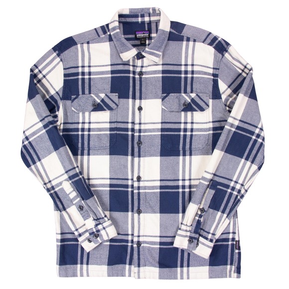 Patagonia Other - Patagonia Fjord Flannel Mens L Organic Cotton Plaid Flannel Shirt Blue White